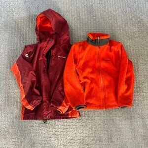 3-in-1 Marmot Kids Ski / Winter Jacket, Small, Red/Orange